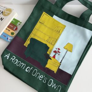 A Room of One's Own Tote Bag, Virginia Woolf Gift, Canvas & Bookmark Set