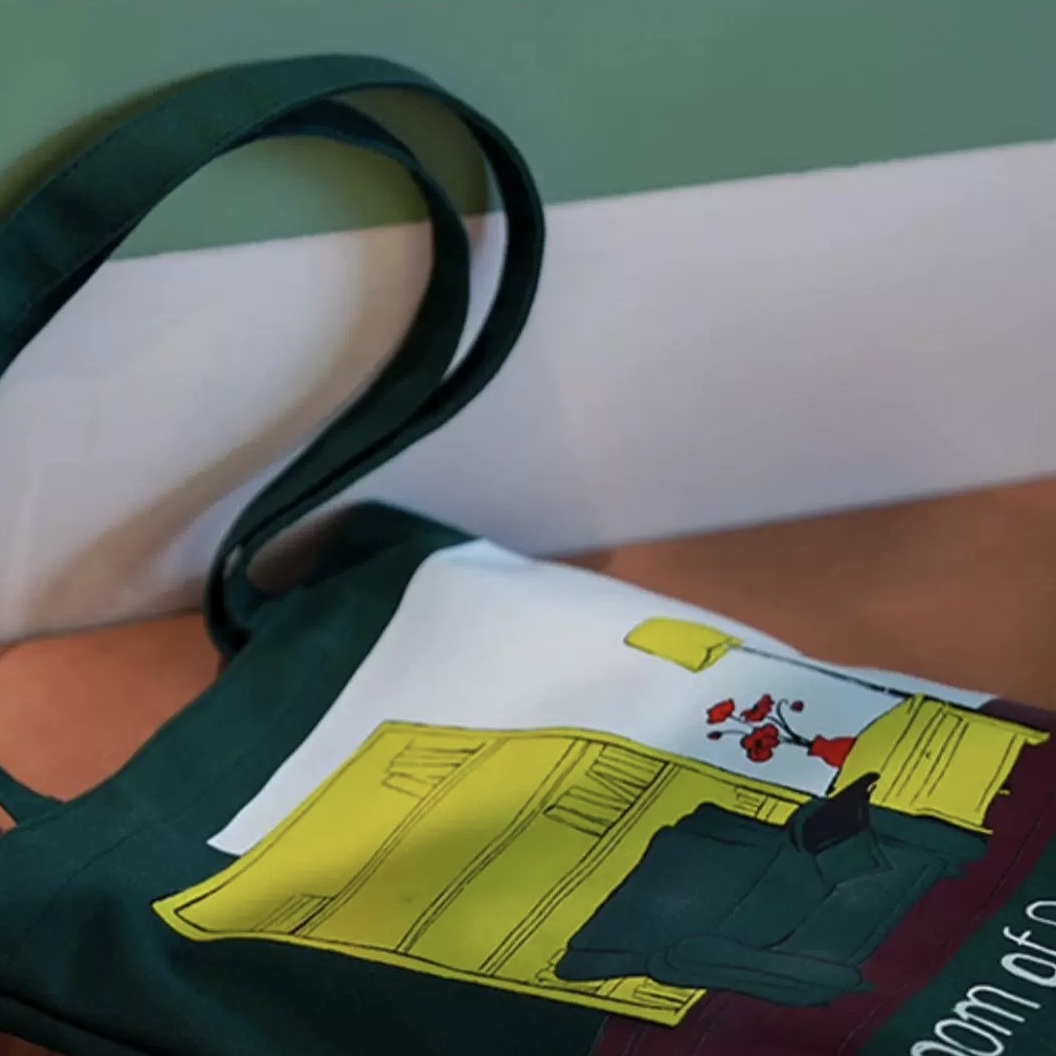 A Room of One's Own Tote Bag, Virginia Woolf Gift, Canvas & Bookmark Set - Image 2
